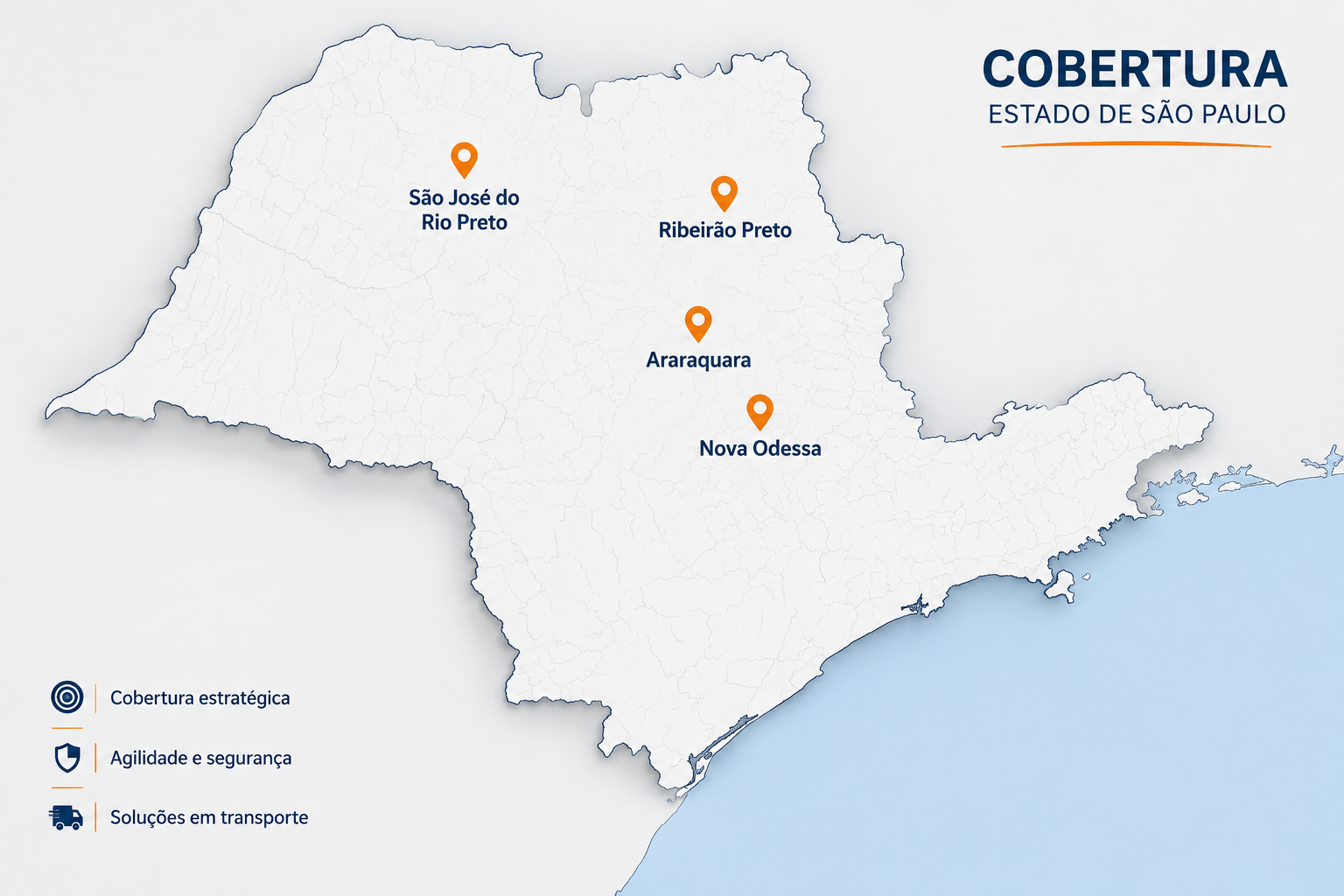 Mapa de cobertura da Cerri Transportes